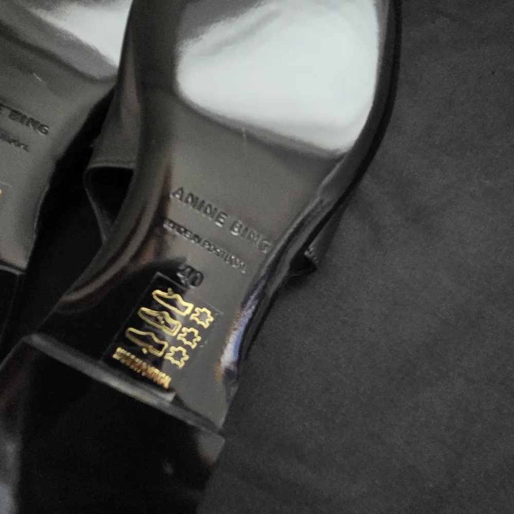 Anine Bing Hilda Slingback Black Leather Flats - Picture 10 of 12